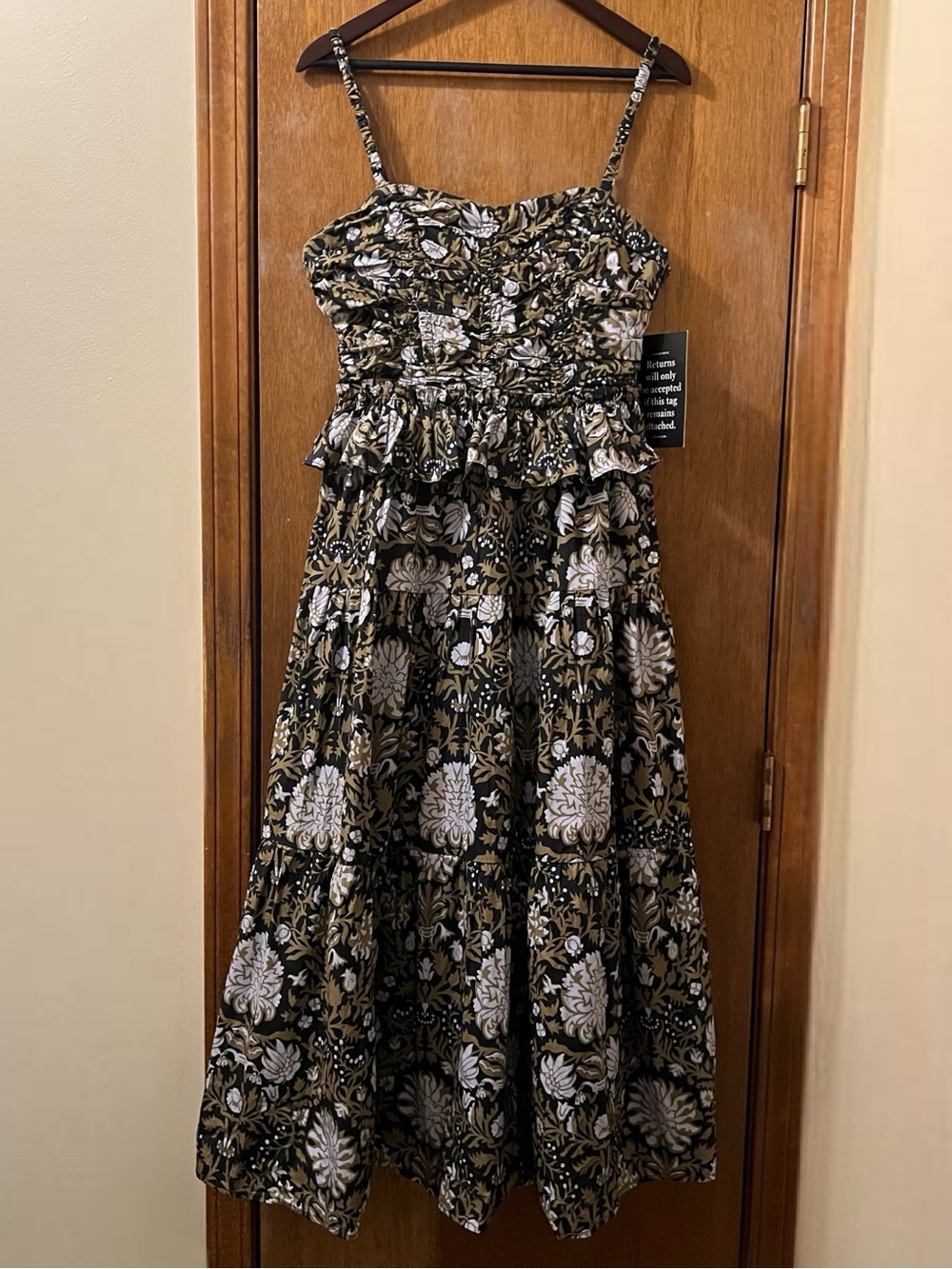 Tuckernuck Hyacinth House Myles Peplum Floral Midi Dress Sz S - Picture 2 of 14